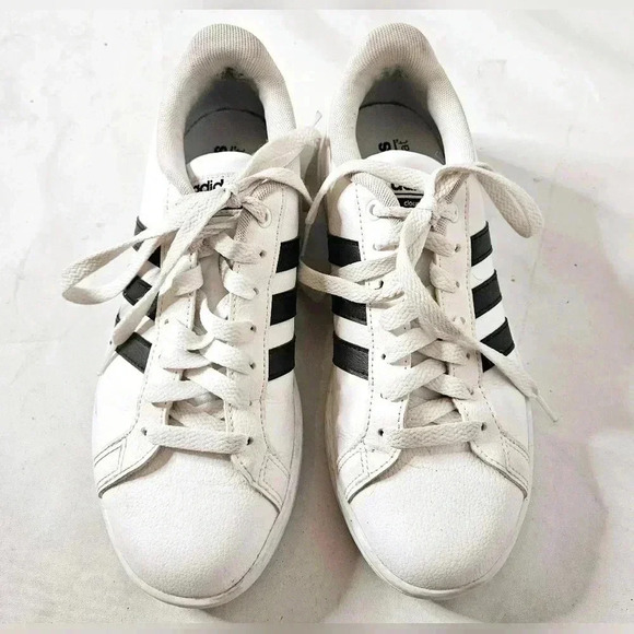 Adidas Ortholite Float  Cloudfoam Classic White Sneaker Black Stripe sz 7… - Picture 4 of 9